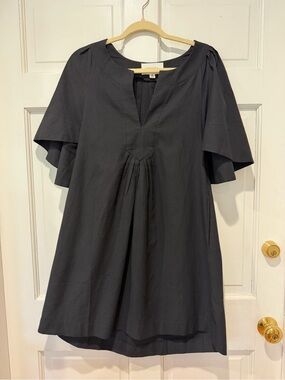 Pomander Place Black Mini Dress with Flutter Sleeves